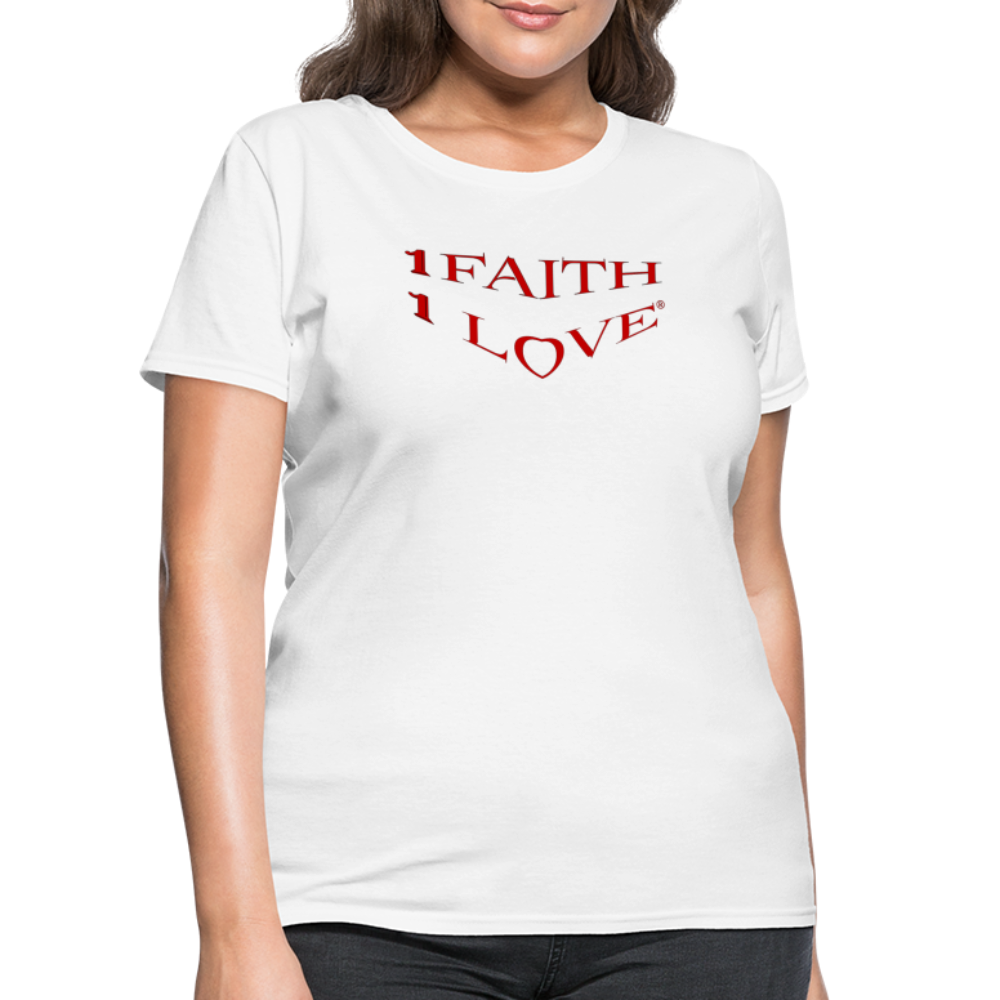 1Faith1Love Women's T-Shirt - white