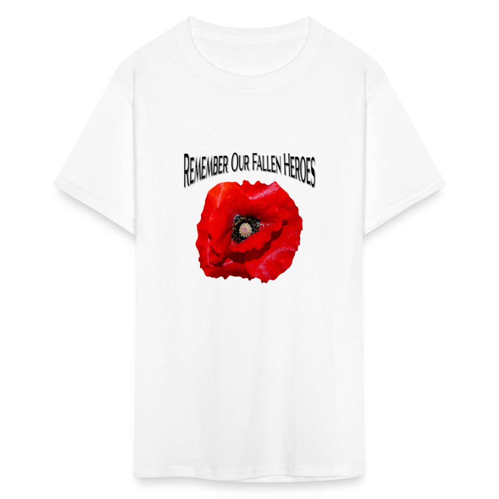 Remember Our Fallen Heroes Poppy T-Shirt - white