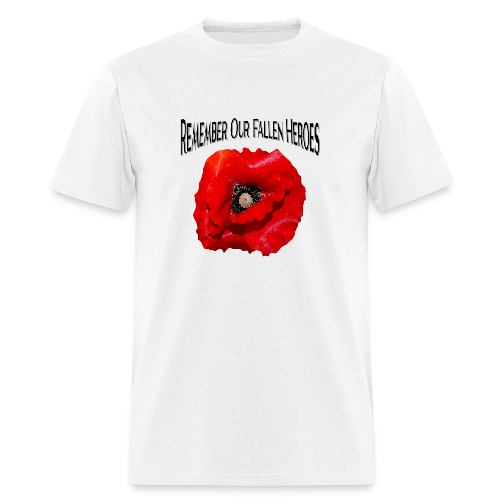 Remember Our Fallen Heroes Poppy T-Shirt - white