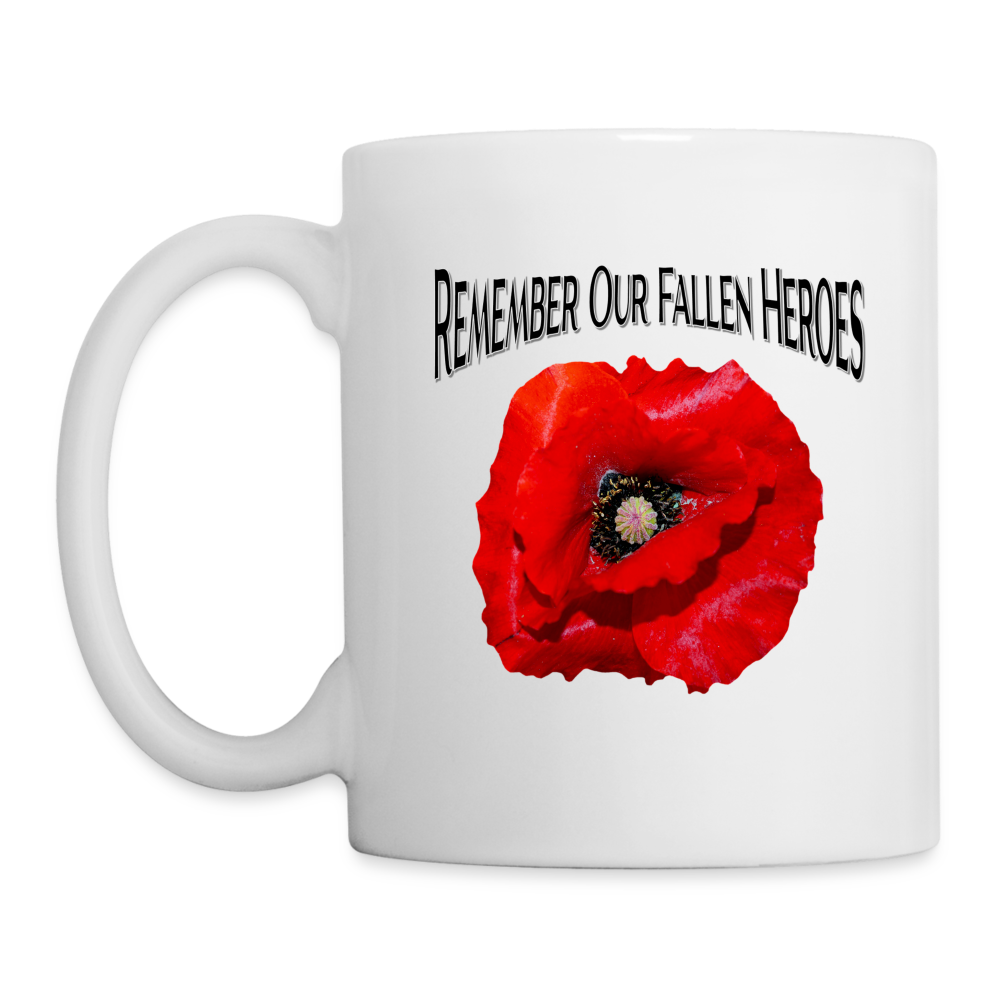 Remember Our Fallen Heroes Poppy Coffee/Tea Mug - white